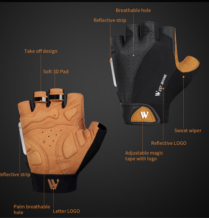 Leather Half Finger Gripping Gloves 