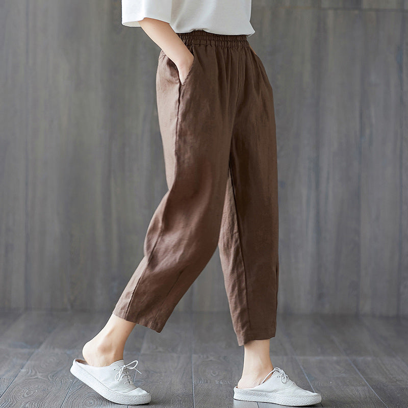 Pure Cotton Cropped Trousers