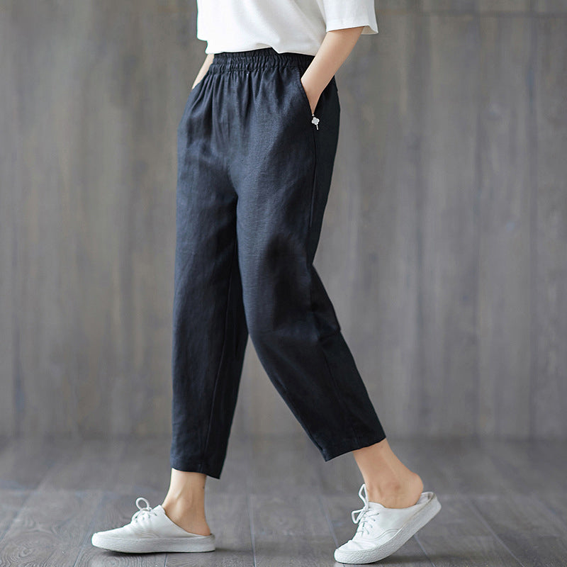 Pure Cotton Cropped Trousers