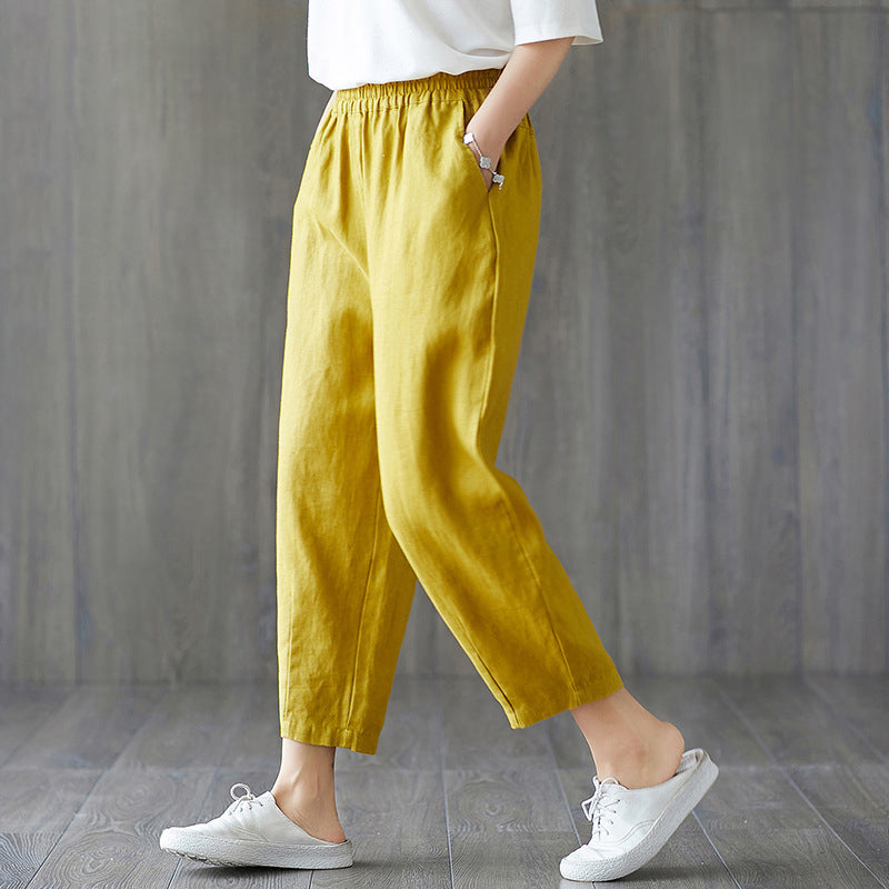 Pure Cotton Cropped Trousers