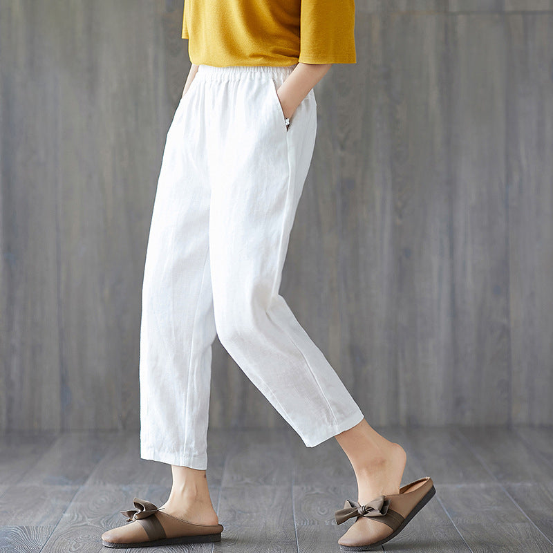 Pure Cotton Cropped Trousers