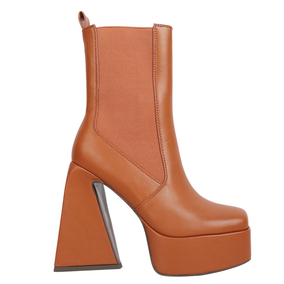 Frosty High Platform Block Heel Chelsea Boot