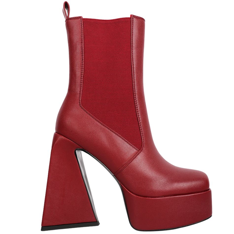 Frosty High Platform Block Heel Chelsea Boot