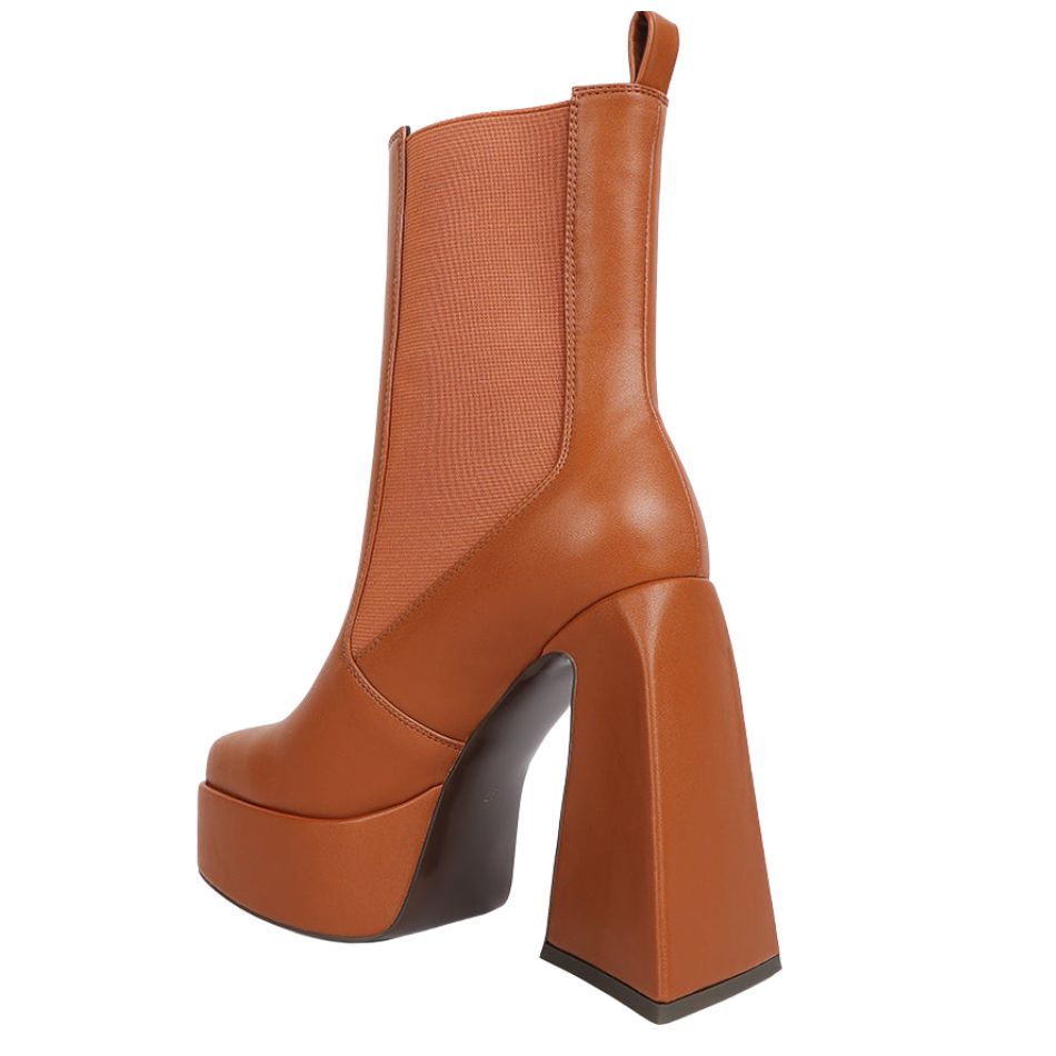 Frosty High Platform Block Heel Chelsea Boot