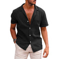 Load image into Gallery viewer, Linen Shirt Short Sleeve black 
