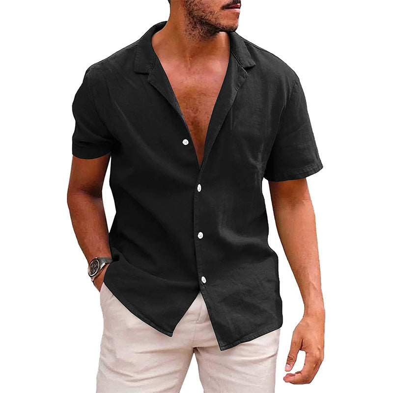 Linen Shirt Short Sleeve black 