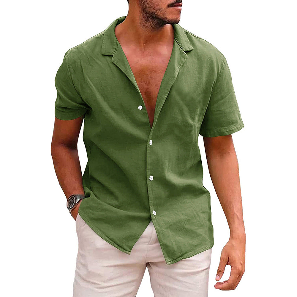 Linen Shirt Short Sleeve green 