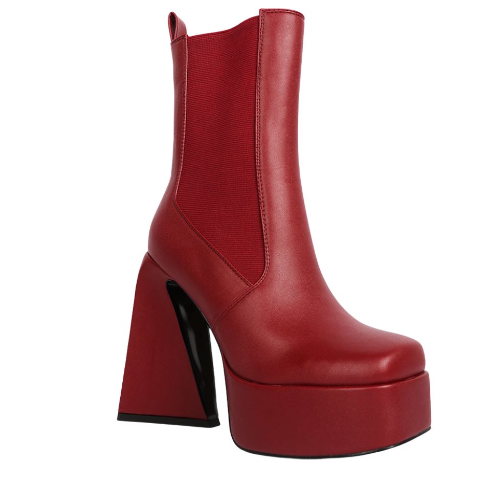 Frosty High Platform Block Heel Chelsea Boot