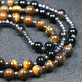 Load image into Gallery viewer, Tiger Eye Necklace with Cross
