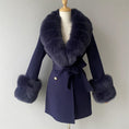 Load image into Gallery viewer, Cashmere Coat Real Fox Fur Collar
