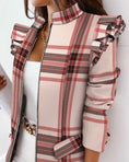 Load image into Gallery viewer, Women Jacket Ruffle and Plaid
