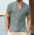 Load image into Gallery viewer, Men's Linen T-shirt V Neck
